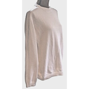 Preppy White Raglan Sweater XL Jumper 100% Cotton Pull Over Crew Neck Westbound